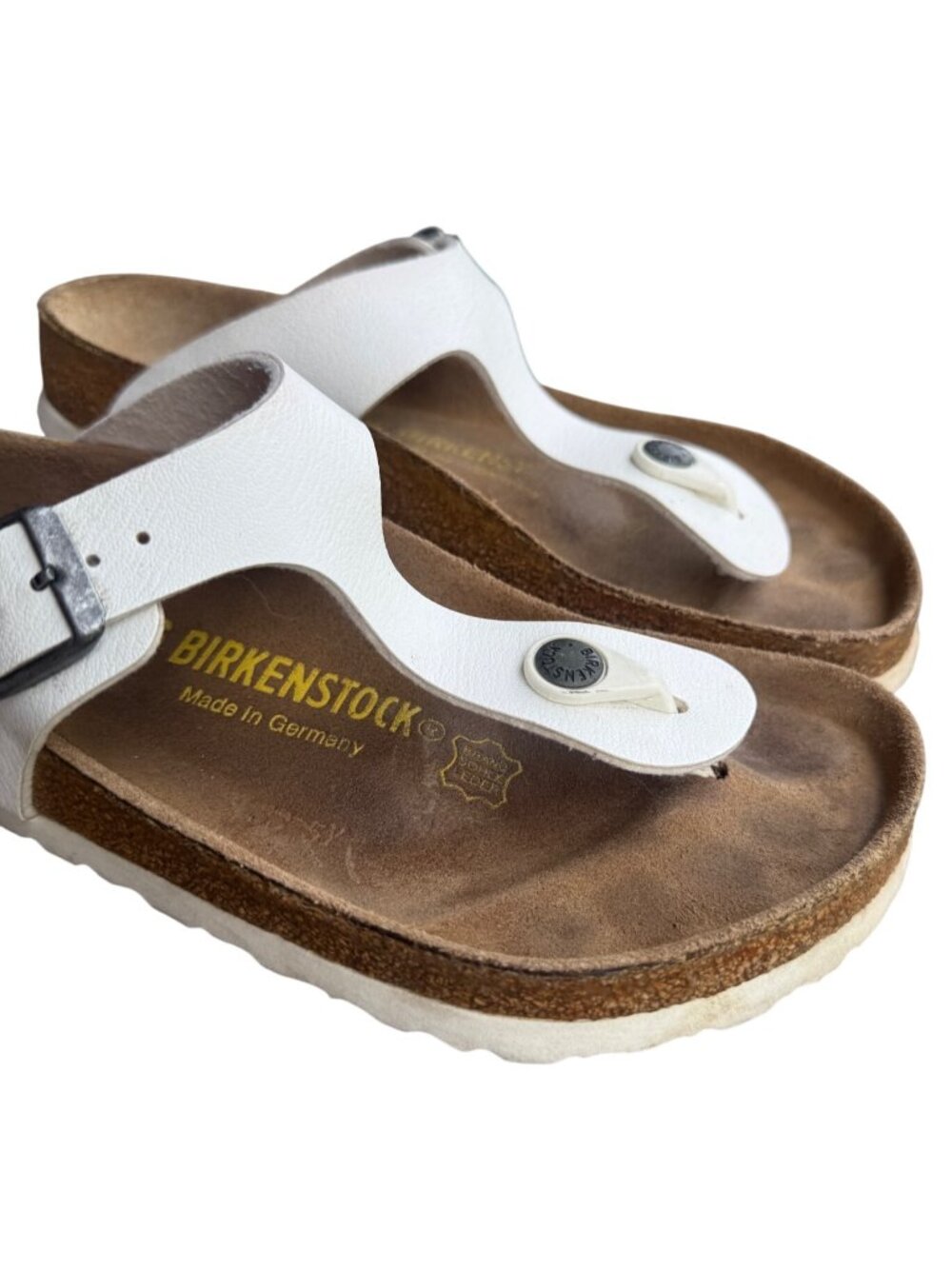 Birkenstock Gizeh White Thong Sandals Women EU 36 US 5 Cork Footbed - Picture 7 of 14